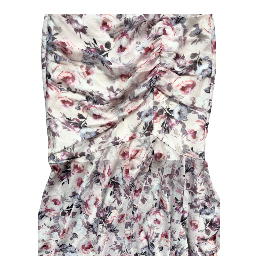 Floral patterned fabric on a white background