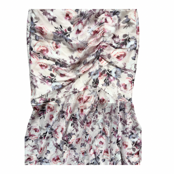 Floral patterned fabric on a white background