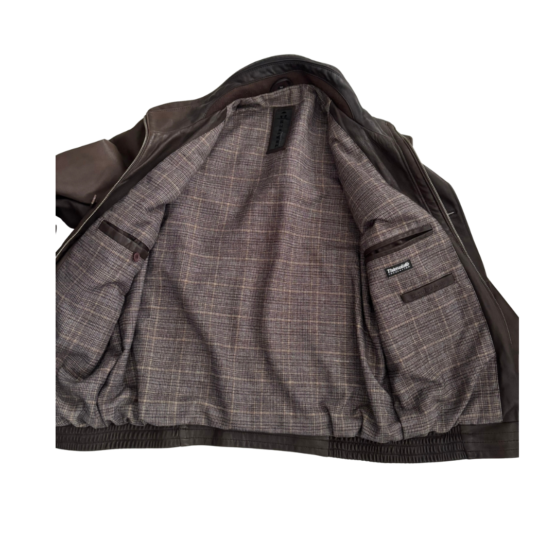 Brown plaid jacket on a white background