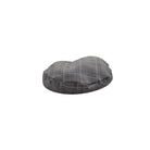 Gray checkered beret on a white background