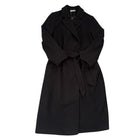 Black coat with a belt on a white background