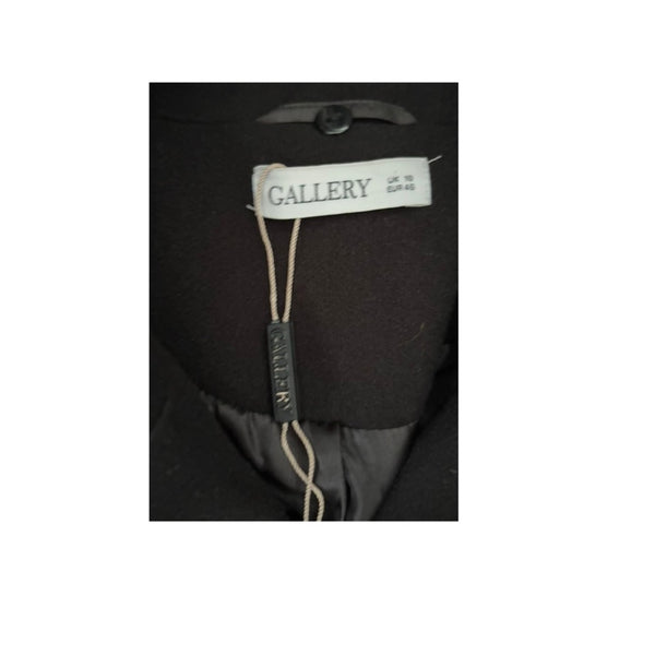 Black garment with 'GALLERY' label on a white background