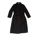 Black coat with a belt on a white background