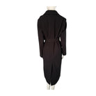 Black coat on a mannequin against a white background