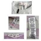 Collage of clothing labels with 'GALLERY' branding on a white background