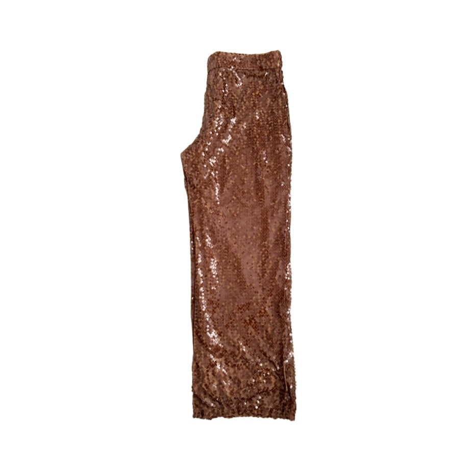 Brown sequin dress on a white background