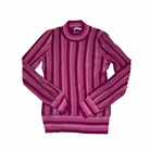 Pink and purple striped sweater on a white background