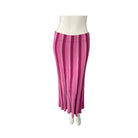 Pink striped skirt on a mannequin against a white background