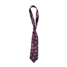 Burgundy patterned tie on a white background