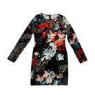 Floral dress with long sleeves on a white background