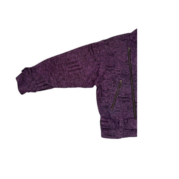 Purple zip-up jacket on a white background