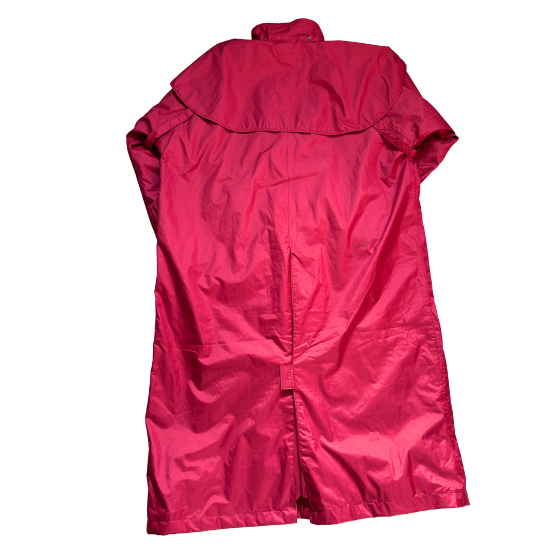Red raincoat on a white background