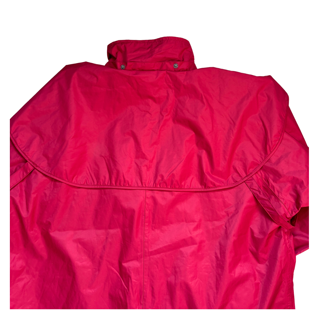 Red raincoat on a white background