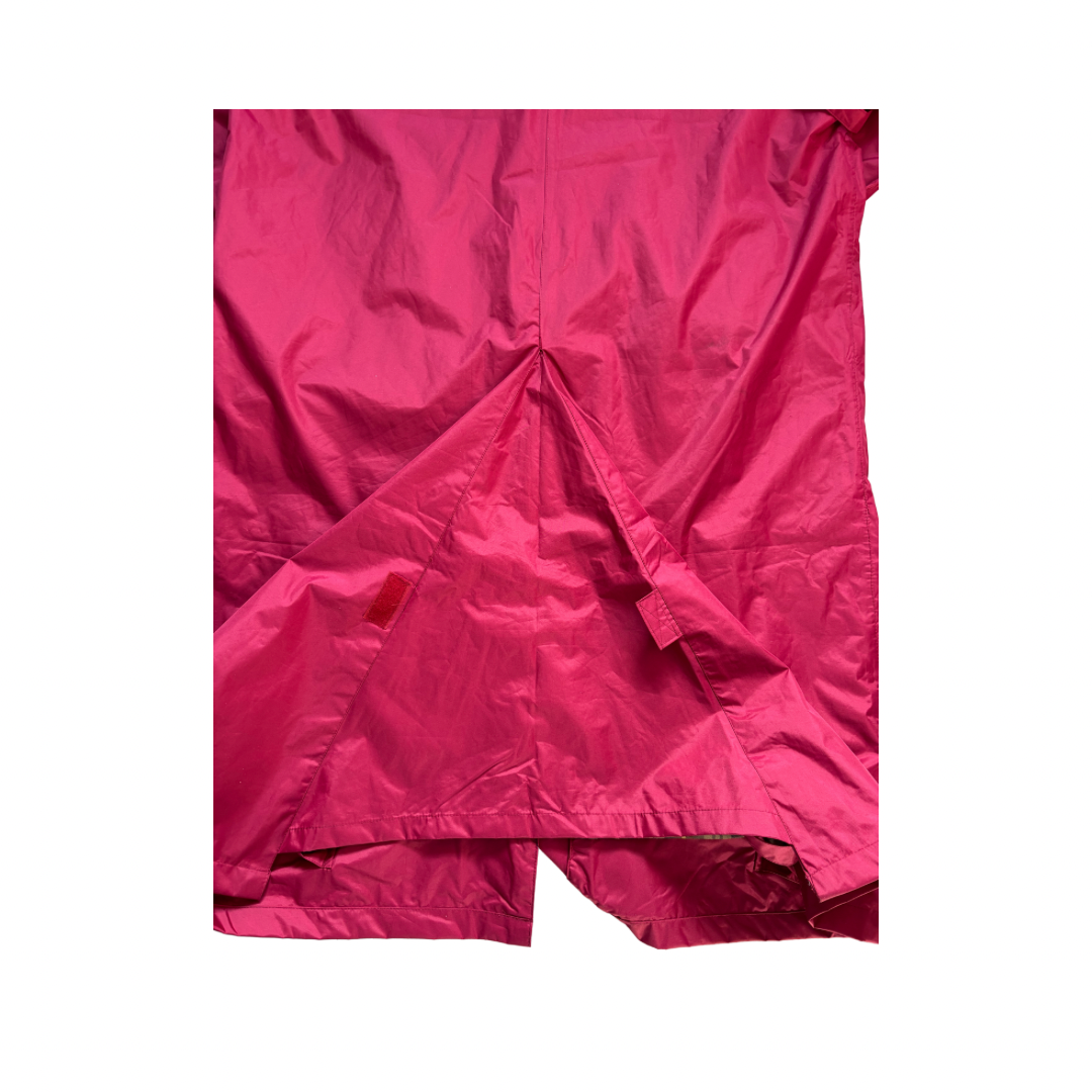 Pink fabric with folds on a white background