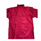 Red raincoat with shoulder flaps on a white background