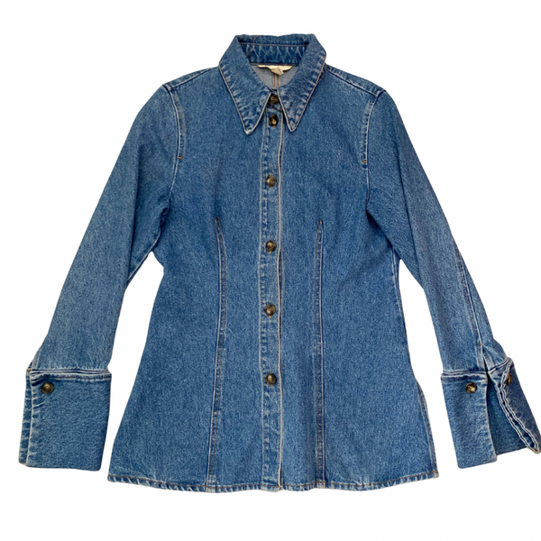 H&M Blue Denim Shirt Jacket Size 10 – New