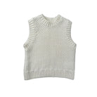 Cream knitted vest on a white background