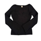 Black ribbed sweater on a white background