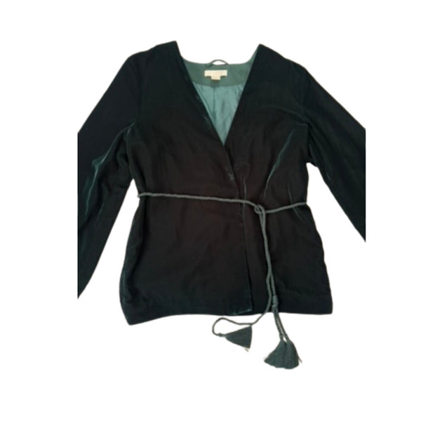 Black jacket with tassels on a white background