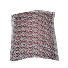 Horse Patterned fabric with red and black shapes on a white background