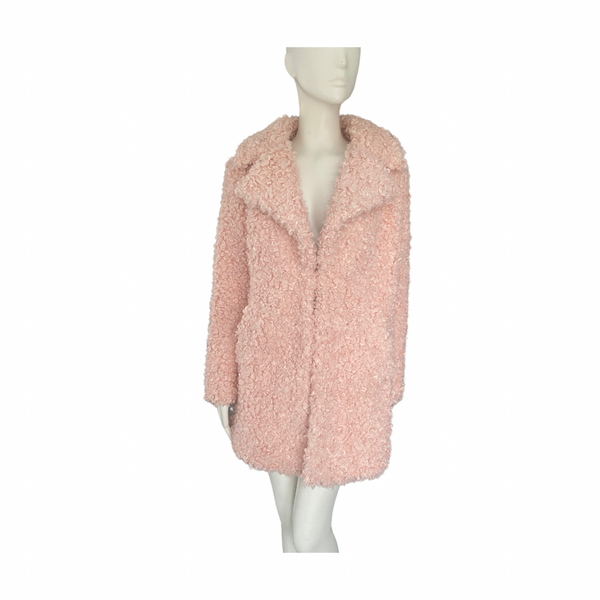 River island pink teddy coat discount