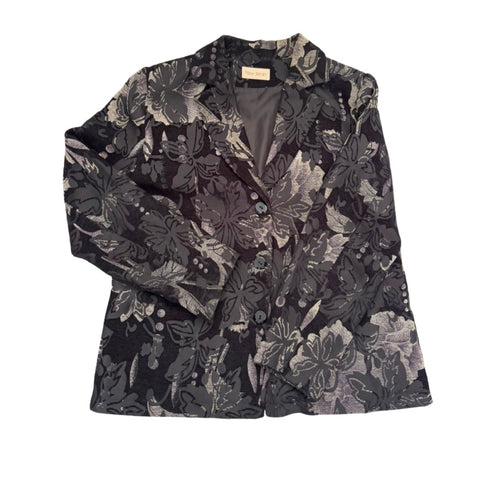 Floral patterned jacket on a white background