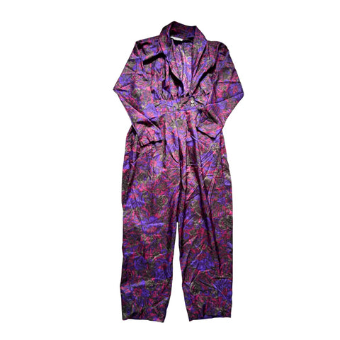 Joan Walters floral print jumpsuit purple pink size 14 – vintage