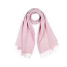 Pink scarf with fringes on a white background