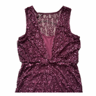 Purple sequin dress on a white background