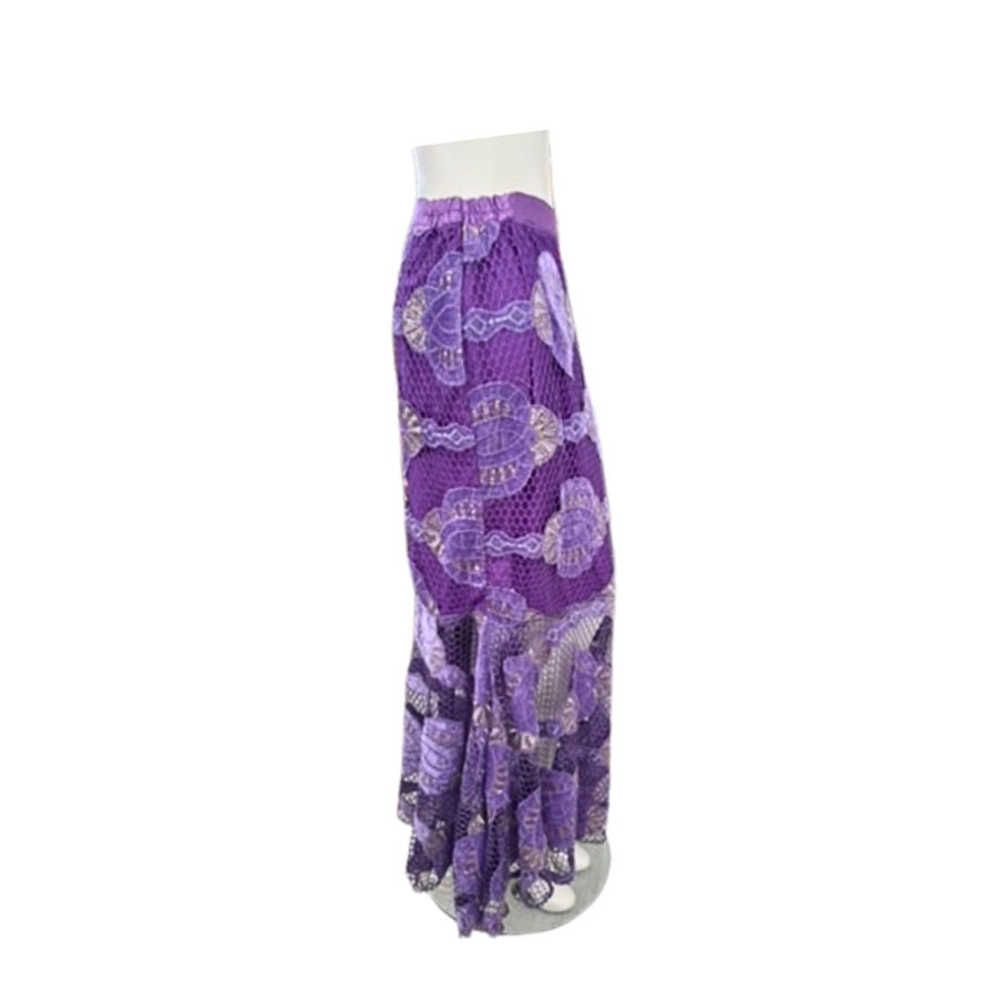 Purple patterned skirt on a white background