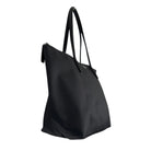Black tote bag on a white background