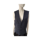 Navy vest on a mannequin against a white background