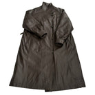 Brown leather coat on a white background