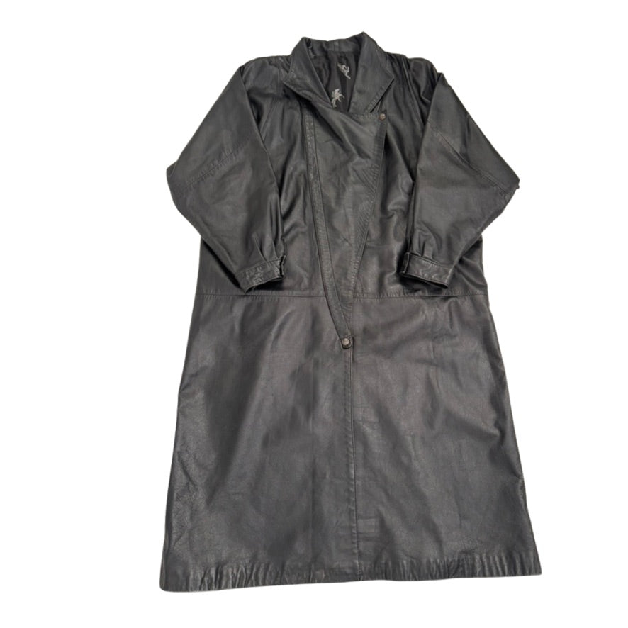 Black raincoat on a white background