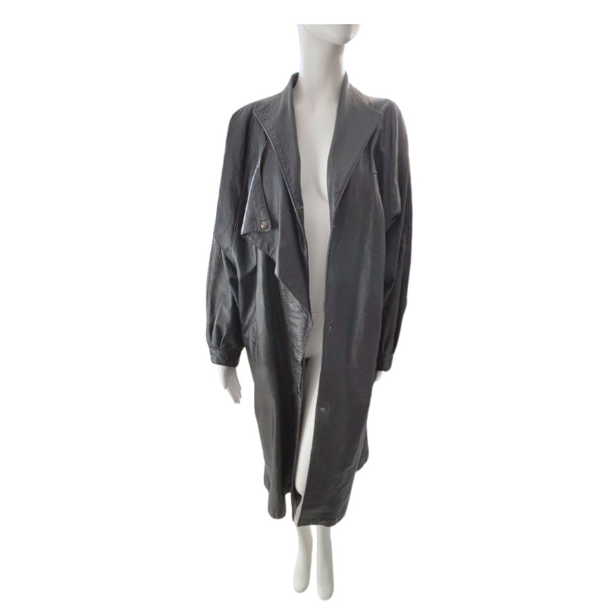 Black coat on a mannequin against a white background