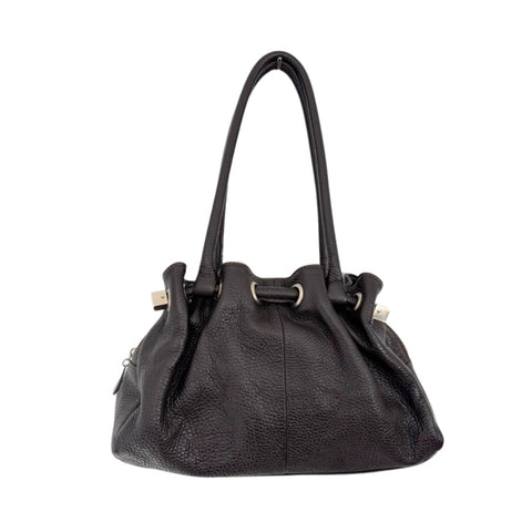 Leather Ruched Mini Hobo Tote Bag Brown – Vintage