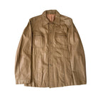 Brown leather jacket on a white background