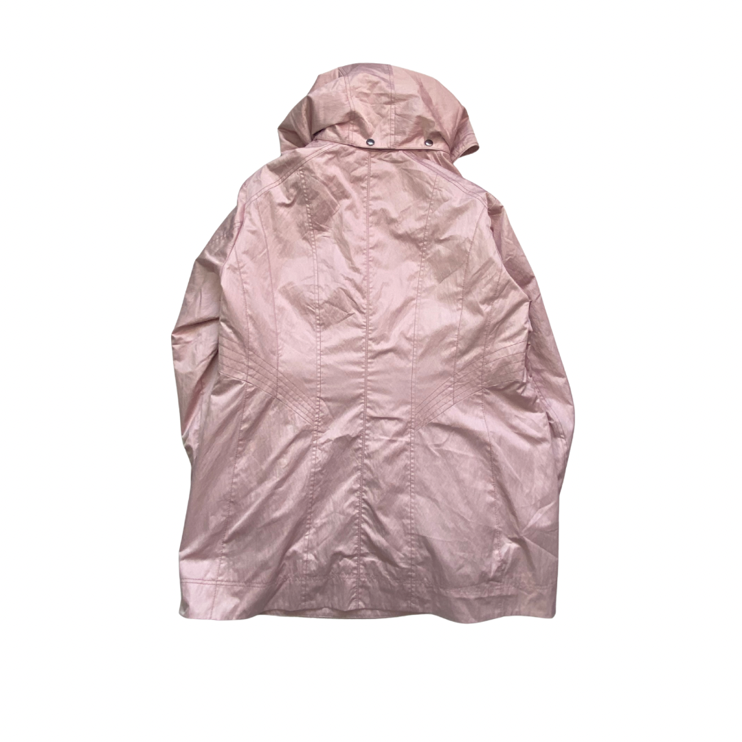 Pink raincoat on a white background