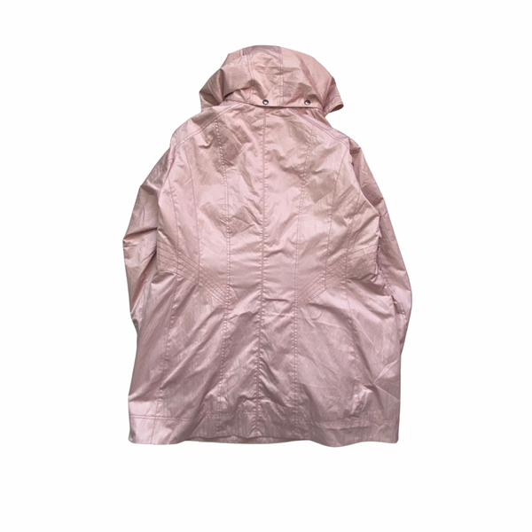 Pink raincoat on a white background