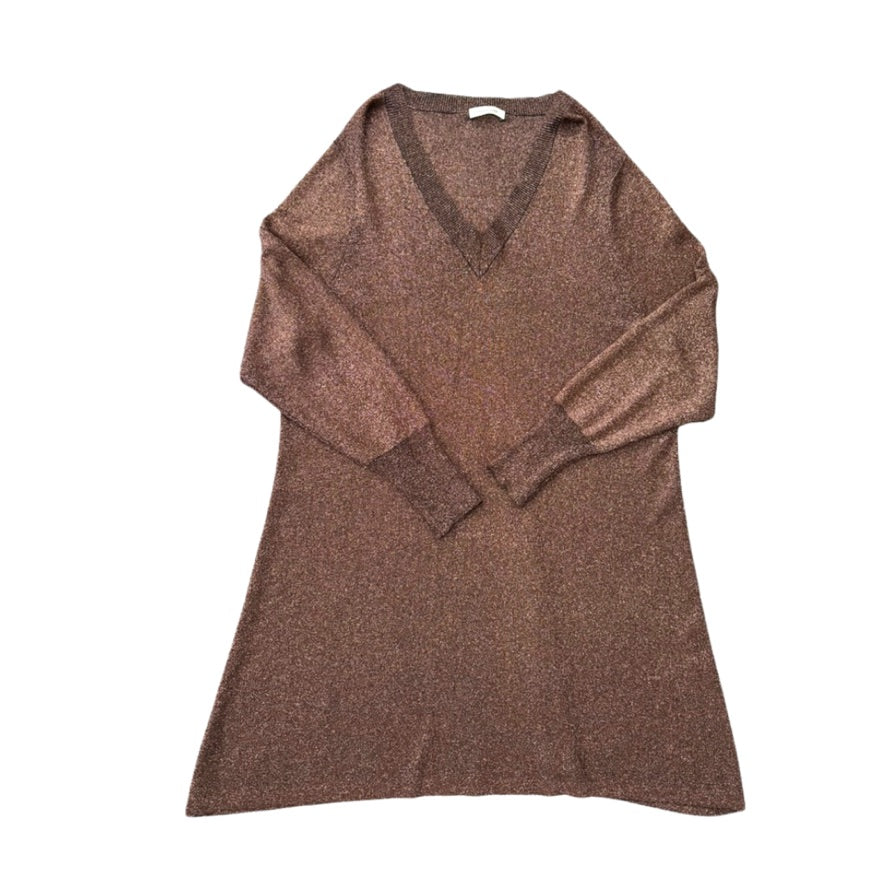 Brown sweater dress on a white background
