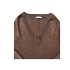 Brown sweater with a V-neck on a white background