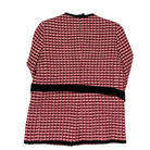 Red and black checkered jacket with a black band at the waist on a white background