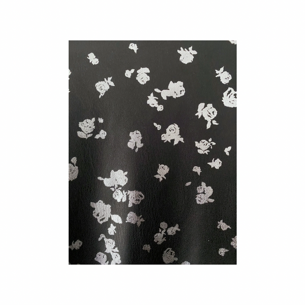 MICHAEL KORS Floral PU Bomber Jacket Black Silver SIZE L - New