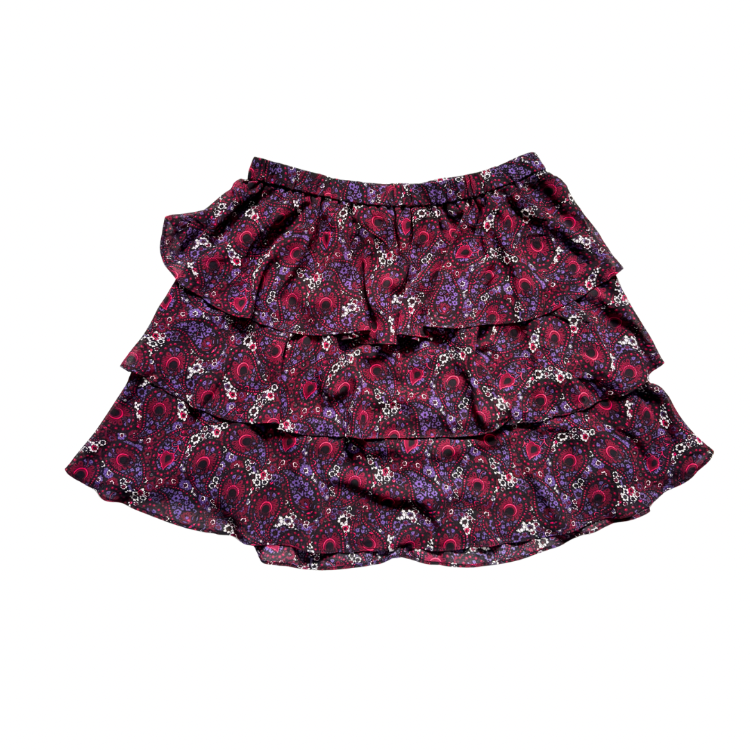 Michael Kors multicolour paisley ruffle mini skirt, size L, preloved.