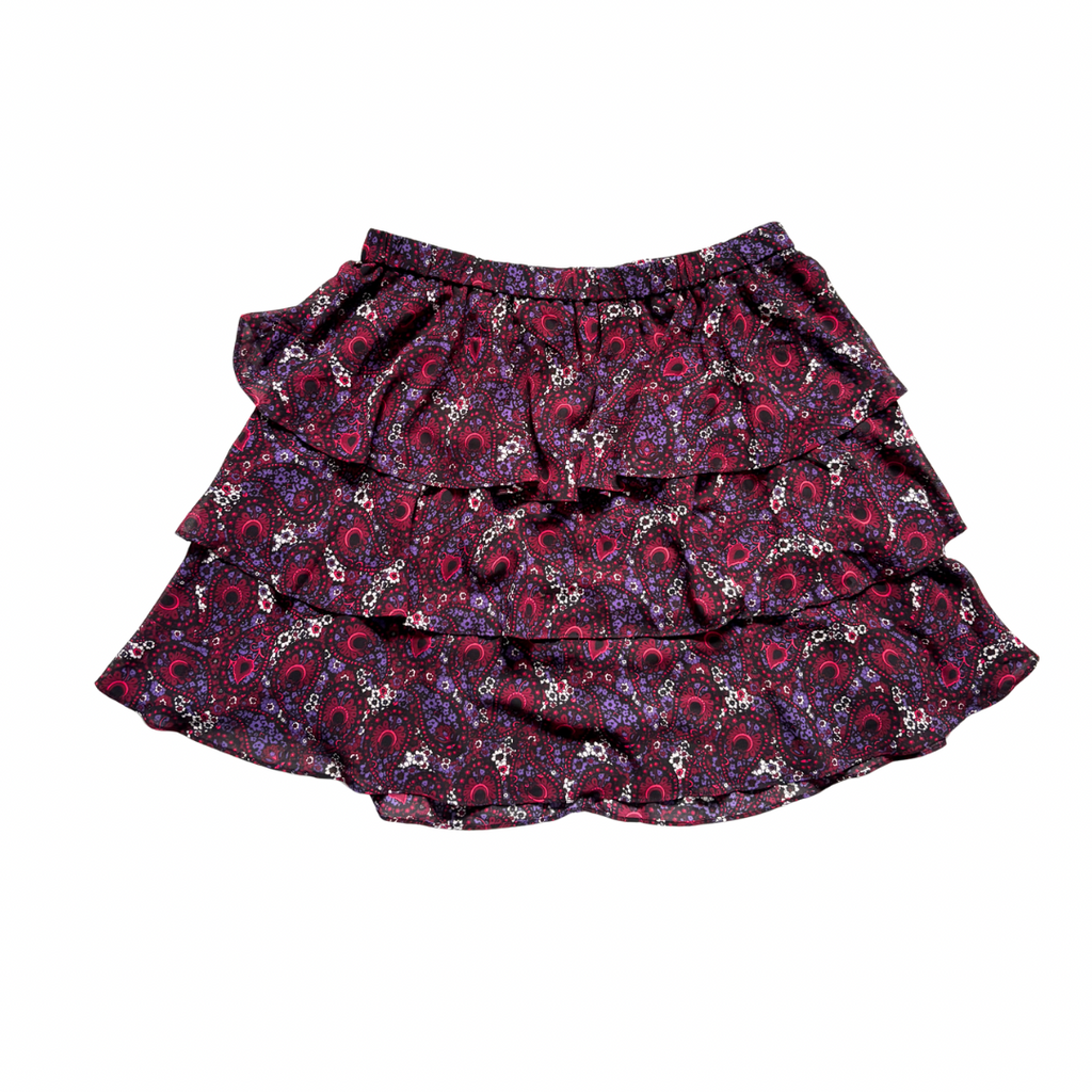 Michael Kors multicolour paisley ruffle mini skirt, size L, preloved.