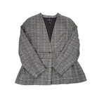 Gray checkered blazer on a white background
