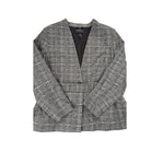 Gray checkered blazer on a white background