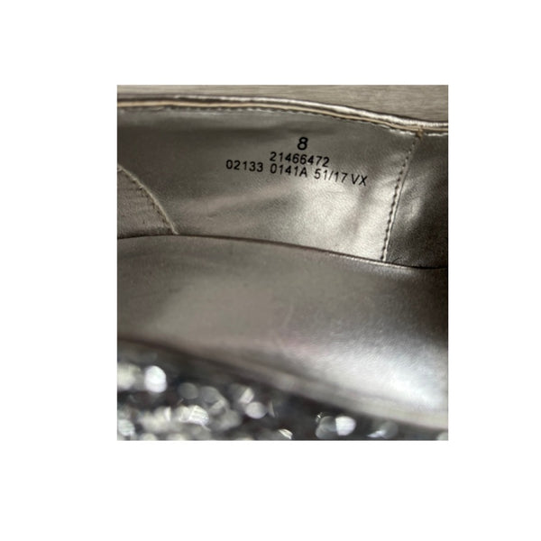 M&S Silver Glitter Stiletto  Heels Silver Size 41- Preloved