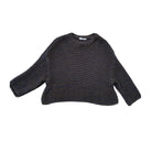 Black knitted sweater on a white background