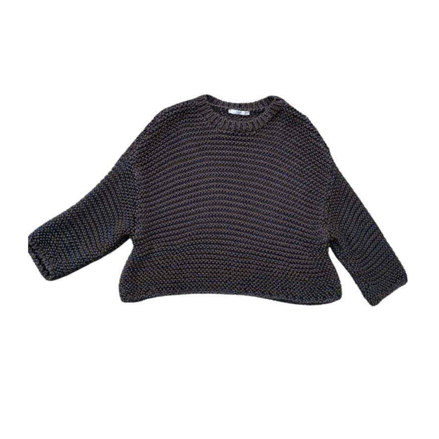 Black knitted sweater on a white background